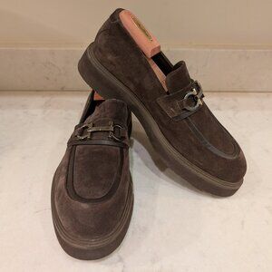 Salvatorre Ferragamo Fiorello Suede Gancini Buckle Loafer Size 8.5
